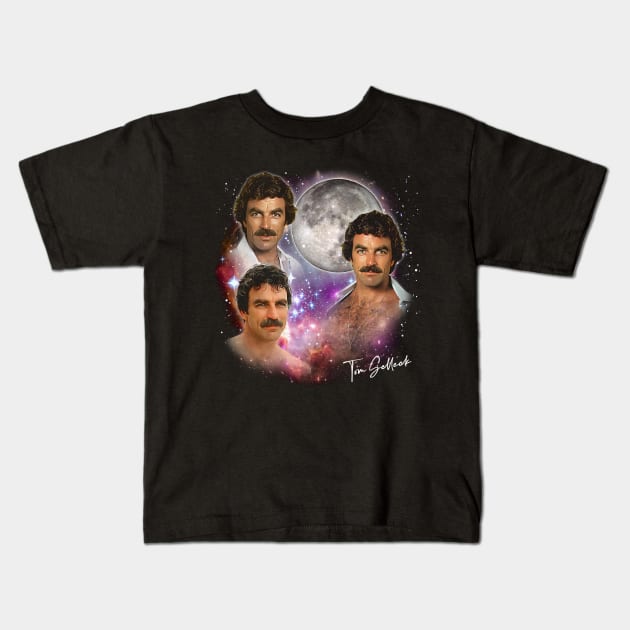 Tom Selleck --   80s Aesthetic Design Kids T-Shirt by DankFutura